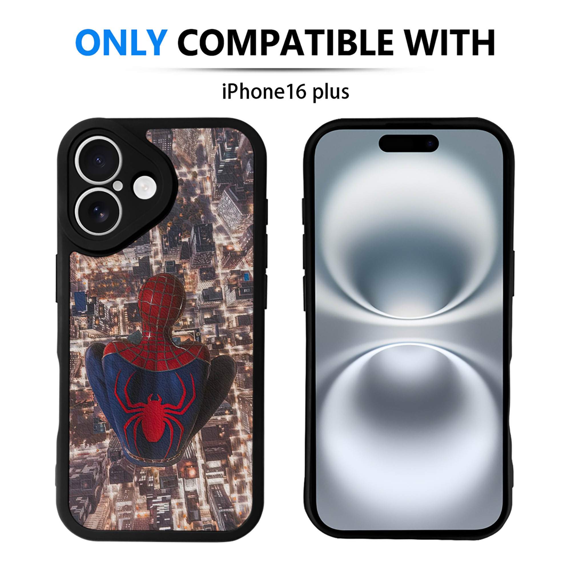 （画像用） Spider Man スパイダーマン 【iPhone 16シリーズ対応】シリコンスマホケース（レザー調） 材質：シリコン